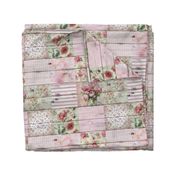 Vintage Roses Cheater Quilt - 6 inch squares