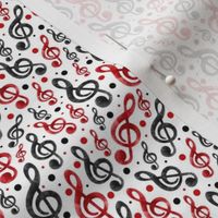 Treble Clefs in Red and Black - Small Scale