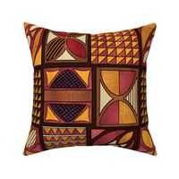 African Woven Patchwork in Warm Colors