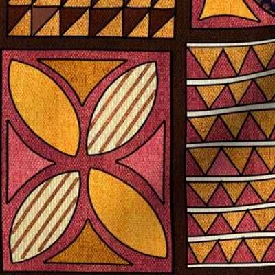 African Woven Patchwork in Warm Colors