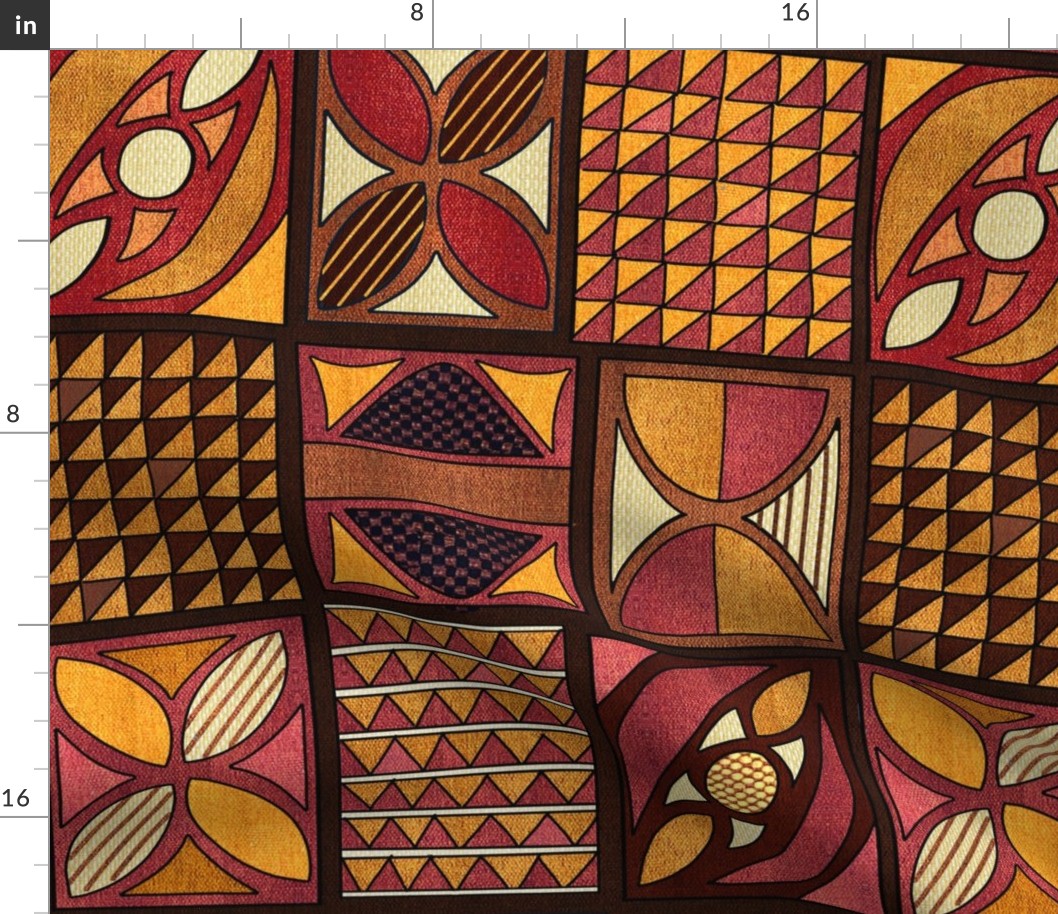 African Woven Patchwork in Warm Colors