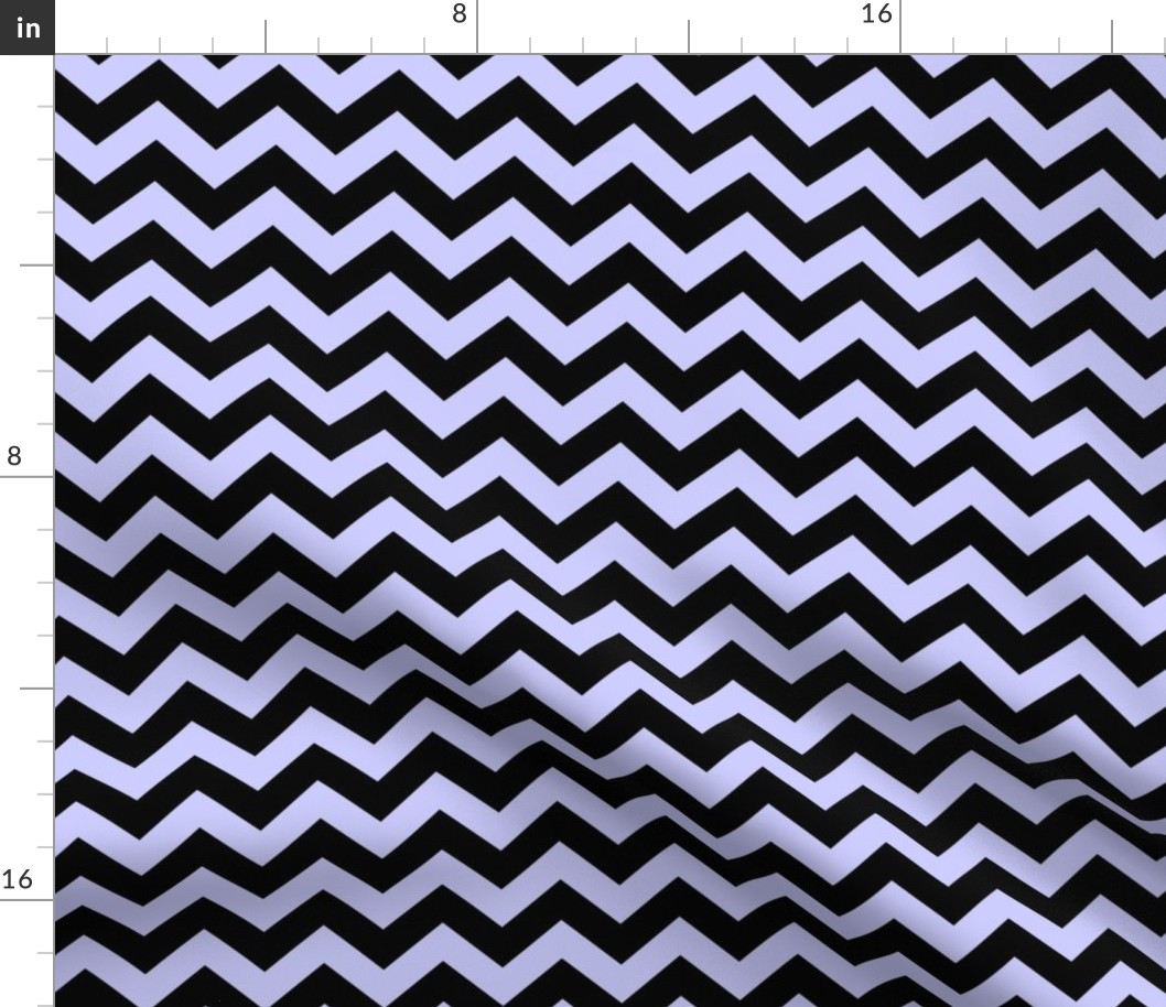 Chevron Pattern - Periwinkle and Black