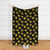 90s Sunflowers on black 