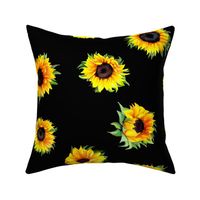 90s Sunflowers on black 