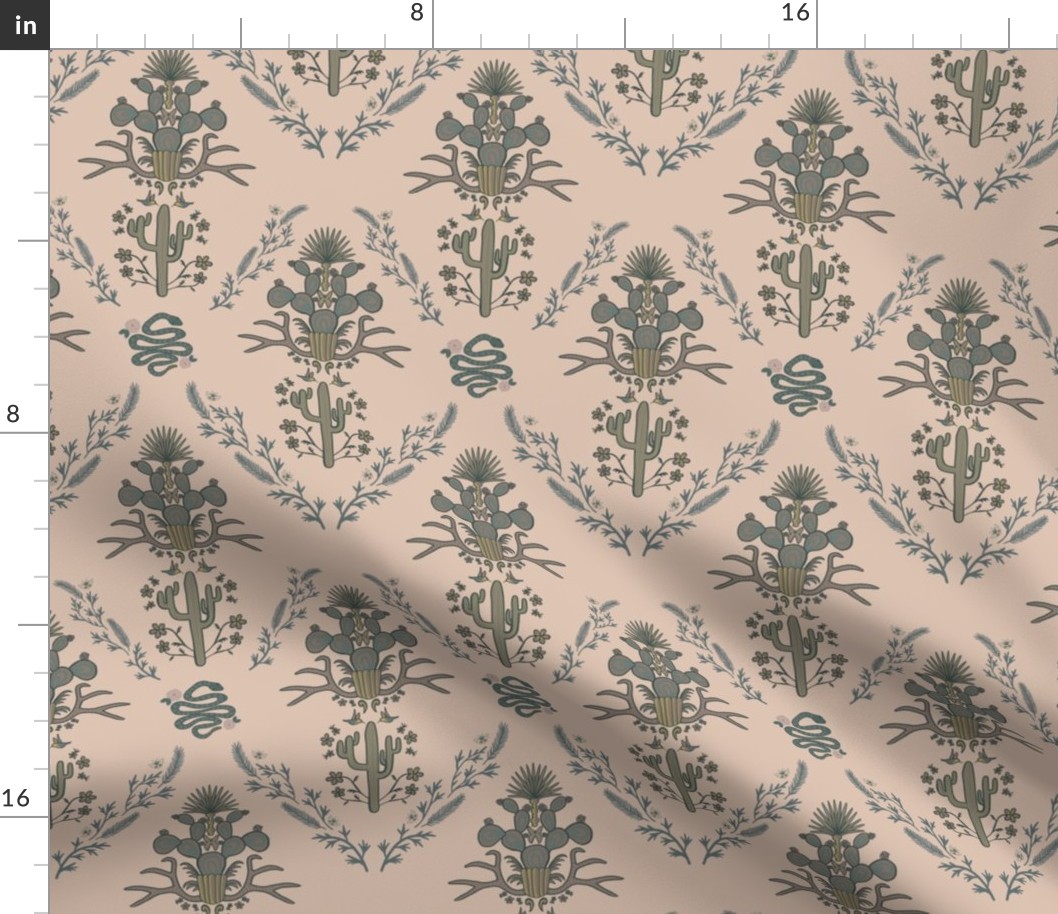 Desert damask in sand (medium)