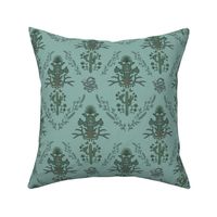 Desert damask in Aegean teal (large)