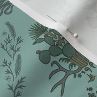 Desert damask in Aegean teal (large)