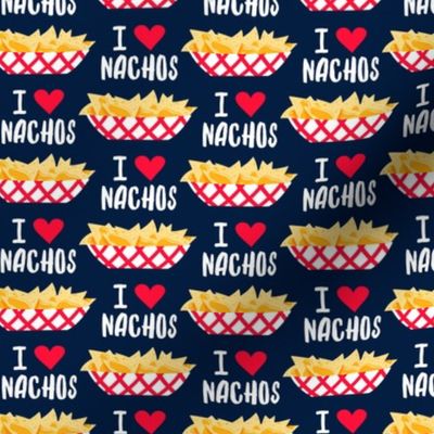 I love nachos - nachos and cheese - navy - LAD21