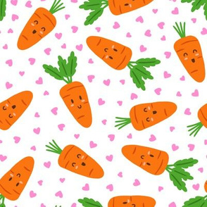 Kawaii Carrots & Pink Hearts