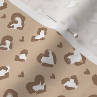 Little Valentine hearts leopard design messy animal print boho nursery trend caramel beige white brown 