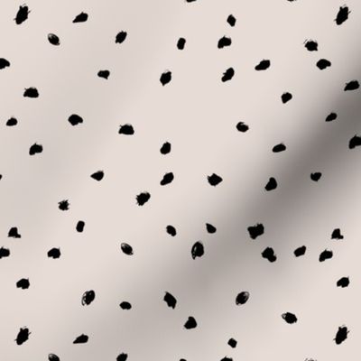 The minimalist boho spots in messy ink ivory sand black