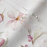 Watercolor Spring Flowers Cherry Blossoms, Cherry Blossom Pattern, Spring Pattern, double layer on  white 