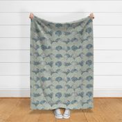 cozy blue patches six inch scallop