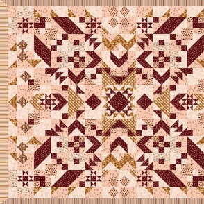 Pink Desert Mystery quilt FQ scale