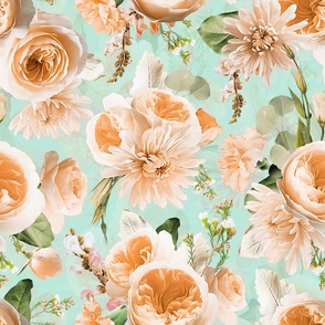 Pastel Flower Fabric, Wallpaper and Home Decor