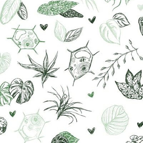 Plant Cell Love - Green Wallpaper