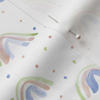 whimsical watercolor rainbows with dots painted rainbow design for modern nursery baby kids a114-2