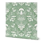 Mushrooms forest damask mint