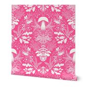 Mushrooms forest damask pink