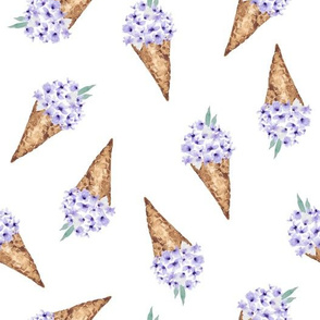 flowers in ice cream cone| Purple Flower Cone|Renee Davis