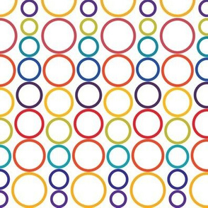 Bright Rainbow Circle Dots Outlined - Large