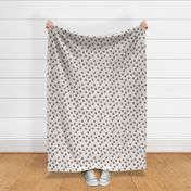 Little vintage style messy boho tulips blossom garden spring flowers neutral baby nursery gray black on cream 