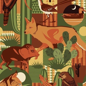 Desert Fauna Mosaic - Vibrant Animal Patchwork