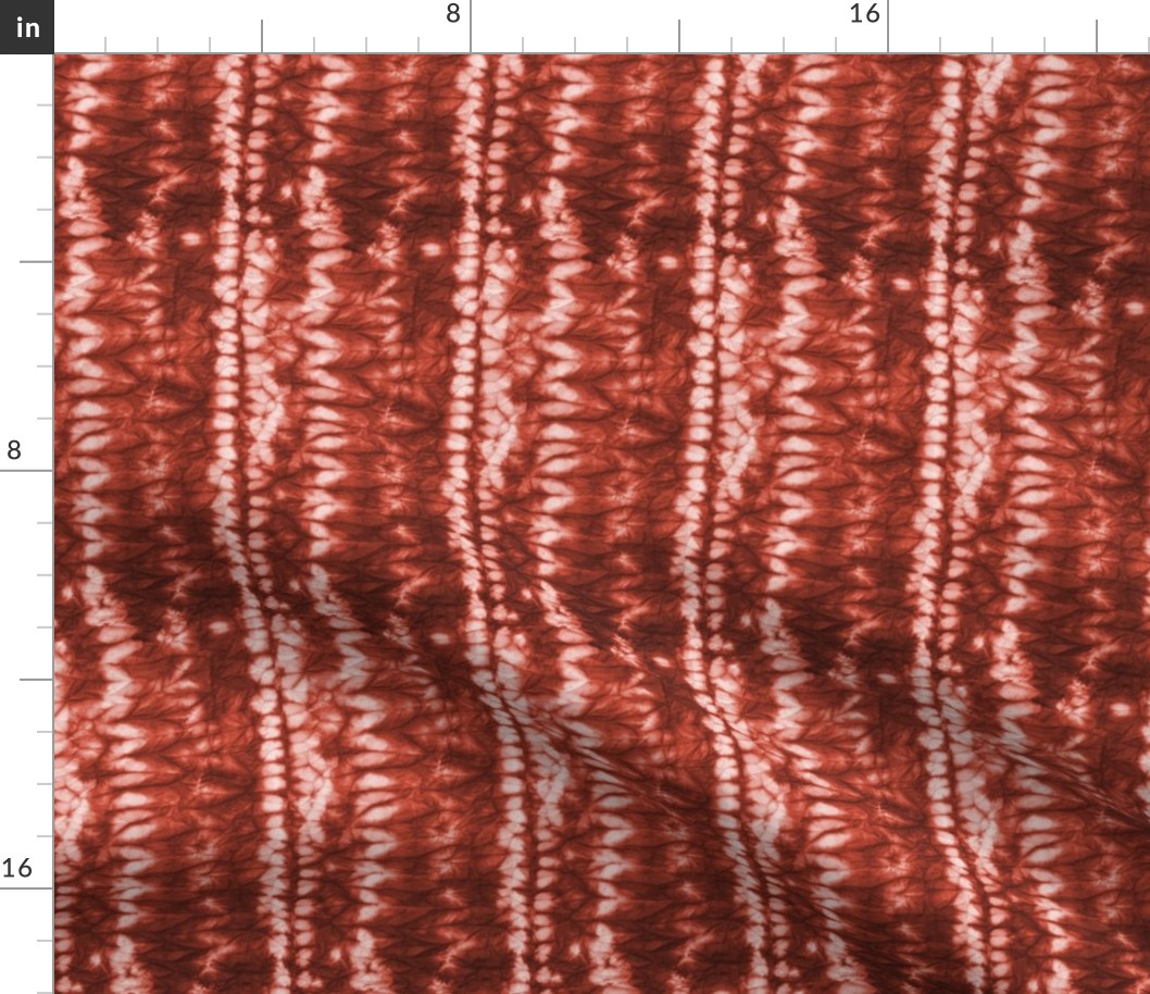 Shibori Stripes- Rust Terracotta- Small Scale