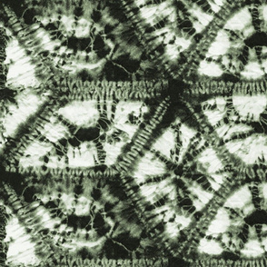 Diamond Shibori Hexagons- Artichoke Deep Olive Green- Large Scale