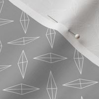 Diamond Plate Metal - White on Gray Geometric outline