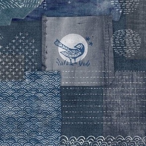 Japanese Indigo Boro Fabric With Sashiko Stitch – kesapasashop