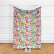 Cheater Quilt Triangles - Colorful geometric patchwork - Medium