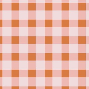 Boho Gingham // MEDIUM // Pink Orange Cream