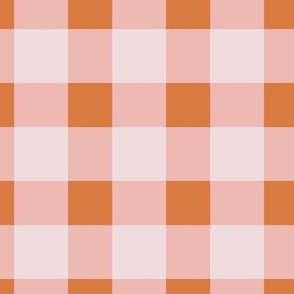 Boho Gingham // LARGE // Pink Orange Cream