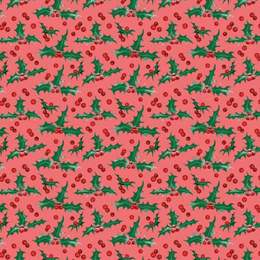 Frosty Holly Pattern_Punchy Pink_Small Ver