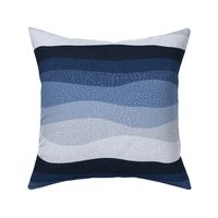 Stitched Waves - textured blue ombre- medium scale