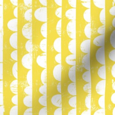 Illuminating yellow and white scratched stripes and semicircles