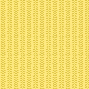 Modern folk leaf stripe in yellow and gold