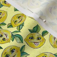 Sour Face Lemons on Yellow (small scale) by ArtfulFreddy