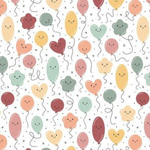 (S Scale) Earth Tones Balloons Seamless Pattern