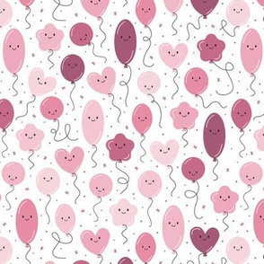 (S Scale) Muted Pink Balloons Seamless Pattern