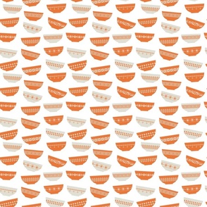 scattered orange pyrex bowls-ditsy