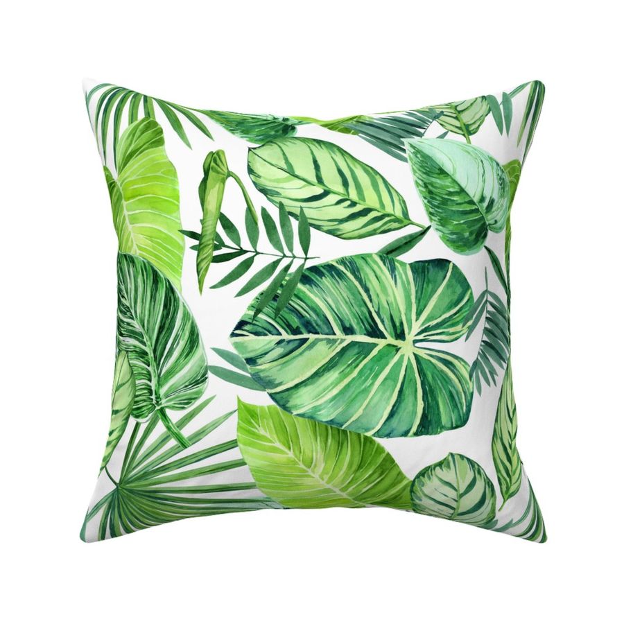 tropical plants on white background Fabric | Spoonflower