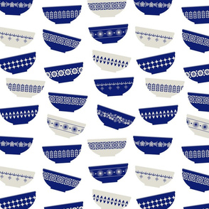 scattered royal blue pyrex bowls-small