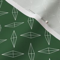 Diamond Plate Metal - White on Hunter Green Geometric outline