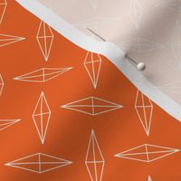 Diamond Plate Metal - White on Orange Geometric outline