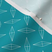 Diamond Plate Metal - White on Turquoise Geometric outline