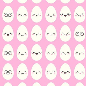 Kawaii Eggs on Pink