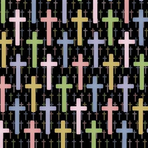 crosses on black
