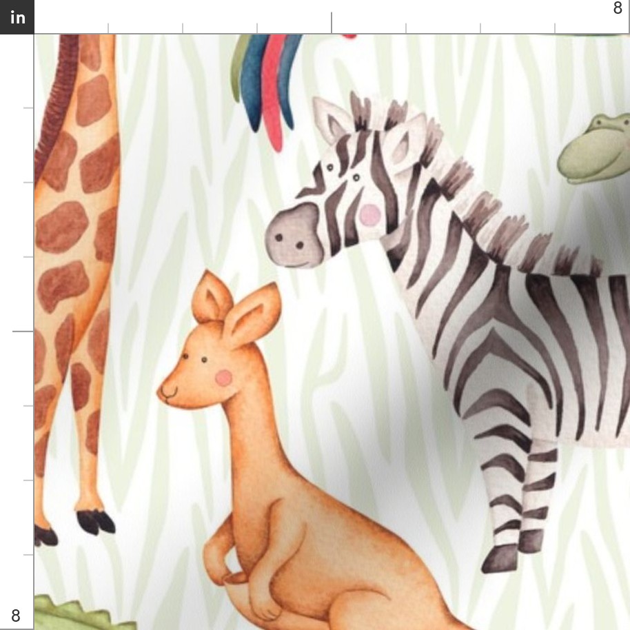 Large Scale Safari Animals Baby Nursery Fabric | Spoonflower